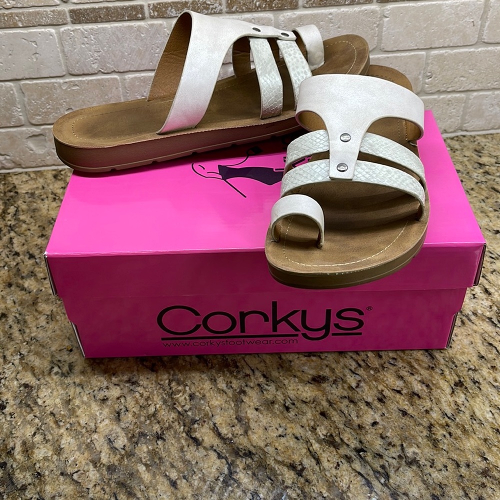 Corkys white sandals